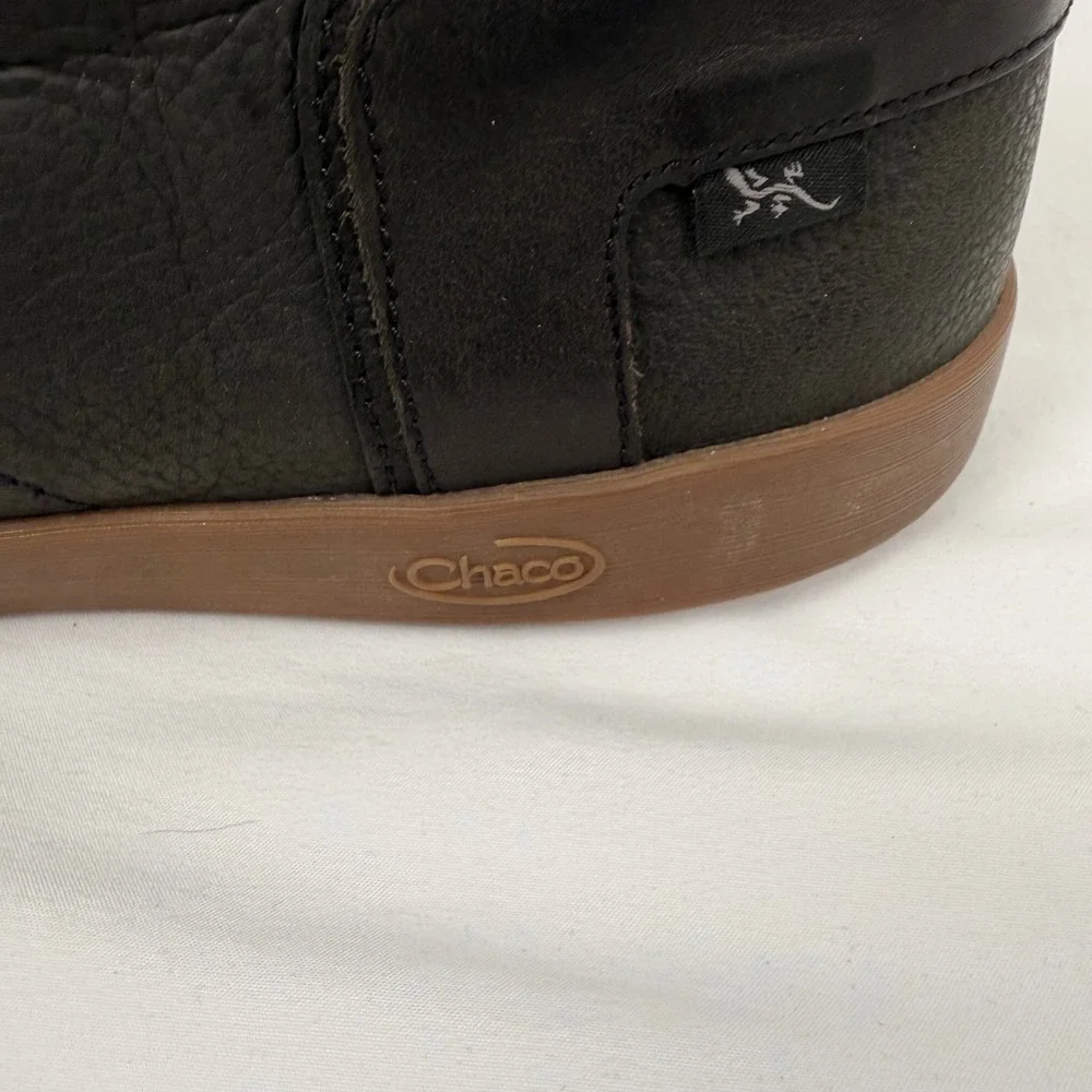 Chaco Montrose Chukka Boots Mens 11 Black Leather Lace Up Mid Top Shoes J106461